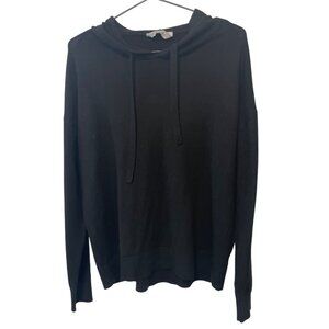 Womens Cashmere Blend Black Hoodie M‎ Boho Warm Comfort Elegant